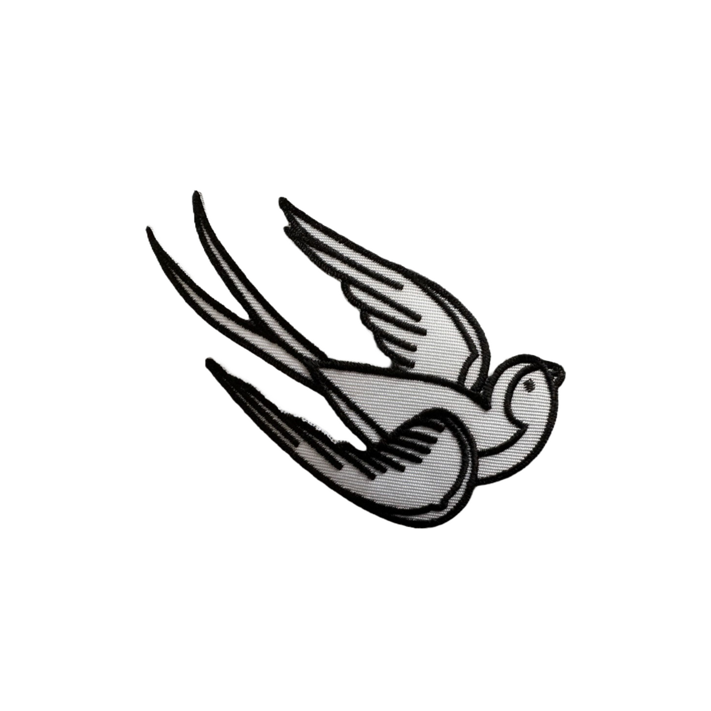 White & Black Swallow / Sparrow Birds Iron-on Patch Left and Right Set