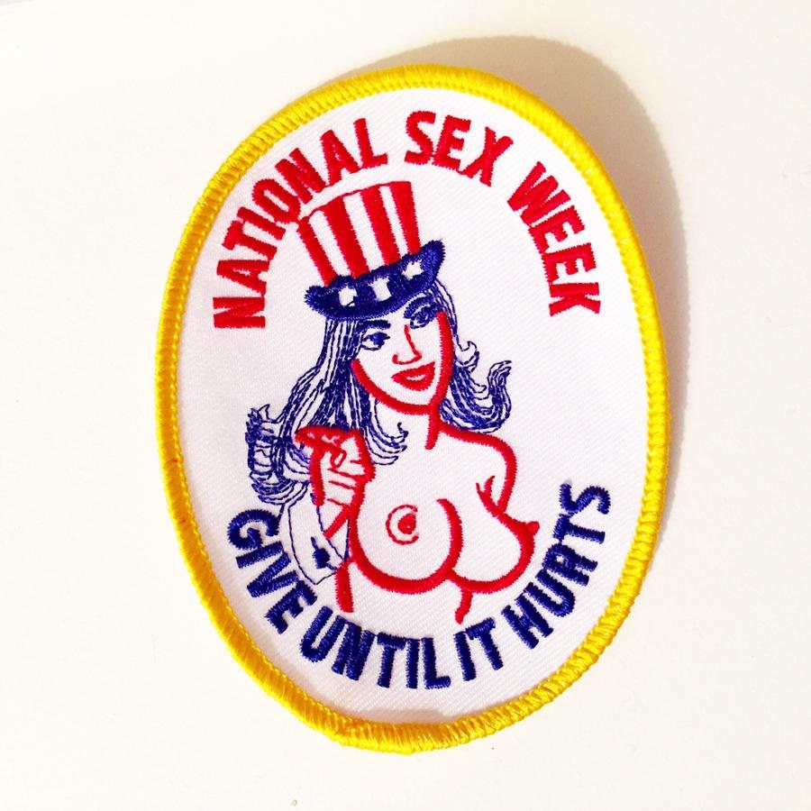 National Sex Week... Give Until It Hurts Iron-on Vintage Patch