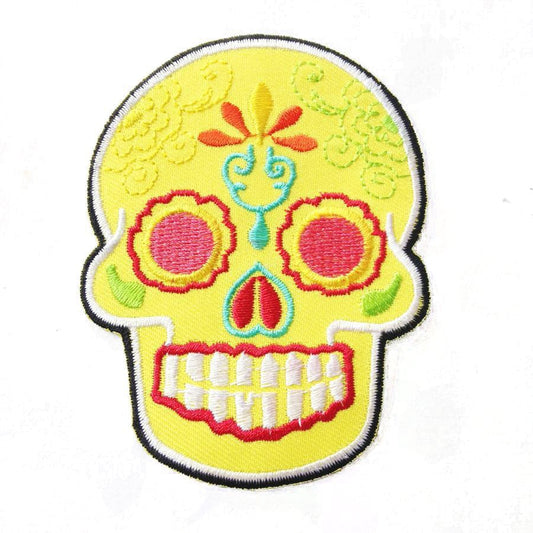 Yellow Sugar Skull Patch