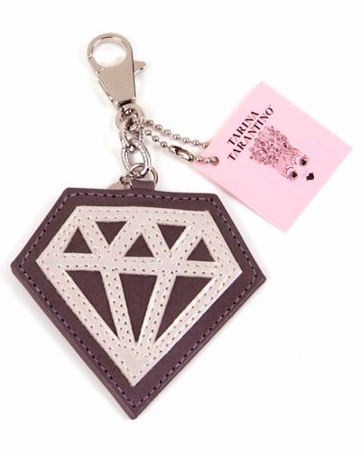 Leather Diamond Key Clip Keychain Purse Bobble