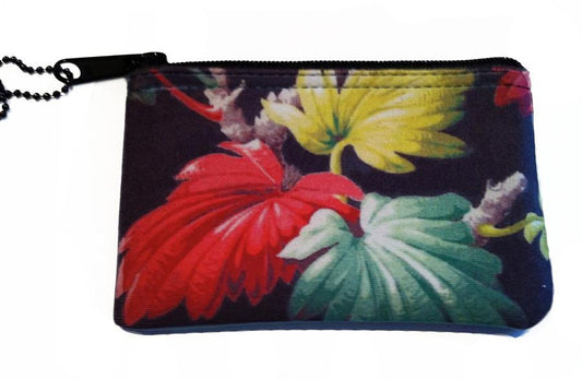 Tiki Leaf Zipper Change Purse