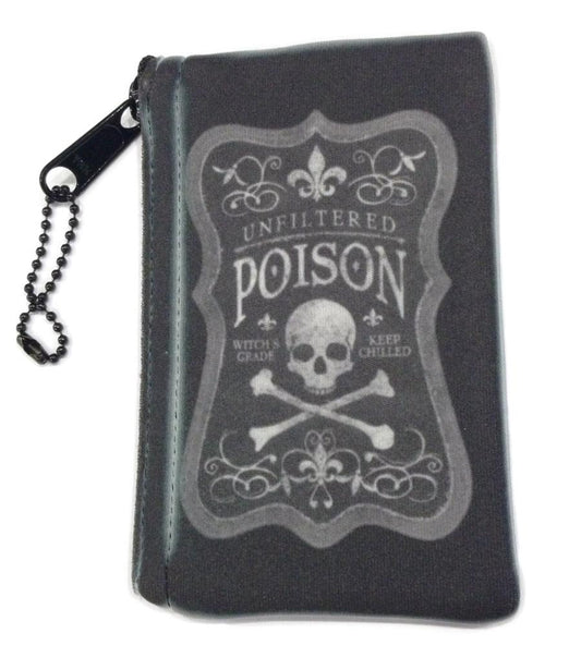 Poison Skull and Crossbones Zipper Case