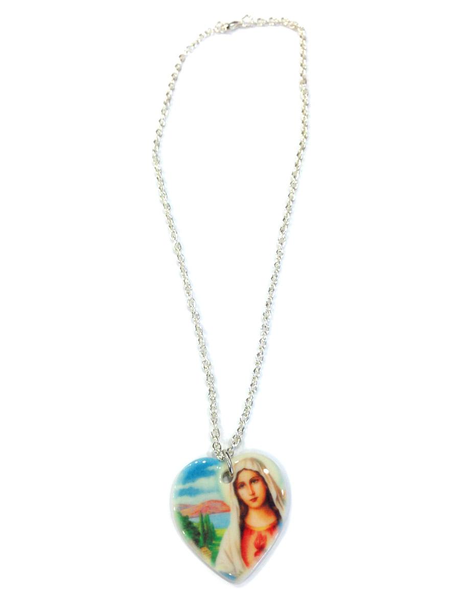 Virgin Mary Heart Necklace